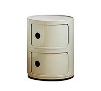 Table de chevet ronde en plastique - Design peu encombrant - Parfait pour les petites pièces - Armoire de rangement créative pour chambre à coucher - Solution d'organisation facile et pratique