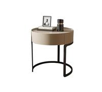 Table de chevet ronde moderne minimaliste en bois avec tiroirs de rangement, table d'appoint polyvalente pour canapé ou table basse pour chambres contemporaines
