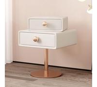 Table de Chevet rotative à 360° avec tiroirs, Table de Chevet en Bois avec Armoire de Rangement, Table d'appoint Chambre à Coucher à 2 tiroirs, pour Chambre à Coucher, Salon, Color C 50 cm / 19.7 in