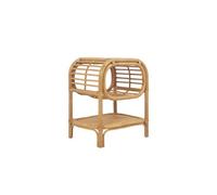 sweeek - Table de Chevet rotin Naturel courbé 1 étagère 1 Niche L 40 x P 30 x H 50cm - Serang