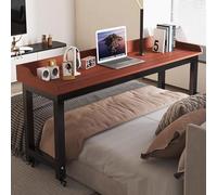 Table de chevet roulante réglable, bureau pour ordinateur portable avec roulettes, plateau de lit, table de chevet d'ordinateur, support de lecture portable pour la maison et le bureau (G, 210 x 40 cm