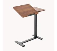 Table de chevet roulante réglable en hauteur, bureau mobile, table d'ordinateur portable pour la maison et l'hôpital, table de chevet marron avec roulettes, meuble polyvalent et élégant