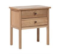 Table de Chevet Rustique 2 Tiroirs Meubles de Rangement Bois Clair Salton
