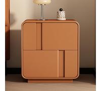 Table de chevet rustique et moderne, 50 cm de large, en bois, avec 2 tiroirs de rangement et poignées dissimulées, entièrement assemblée. Idéale pour la chambre, le salon, le dressing ou le