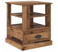 Table de chevet rustique - vidaXL - Bois ancien - Bois d'ingénierie - 50x50x60 cm - 2 étagères - Rangement pratique
