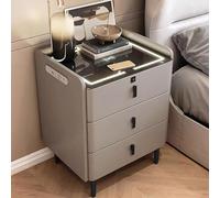 Table de chevet sans fil avec port USB, lumières LED et haut-parleur - Table d'appoint multifonction pour chambre à coucher et salon