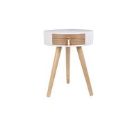 The Home Deco Factory - Table de chevet scandinave Nora - Diam. 35 x H. 45 cm - Blanc - Nora Blanc G