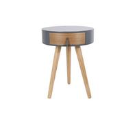 The Home Deco Factory - Table de chevet scandinave Nora - Diam. 35 x H. 45 cm - Gris - Nora Gris
