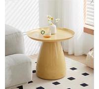 Table de Chevet Simple avec Rangement Ouvert, Table de Chevet Moderne en PC, Table d'appoint en Forme de Champignon for Salon, Chambre à Coucher, Bureau(Light Yellow)