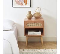 Table de chevet SIXTINE terracotta et cannage rotin 40cm