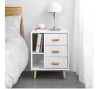 Table de Chevet - SoBuy FBT95-W - tiroirs et Compartiments - Blanc - 48x40x60 cm