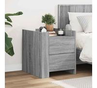 Table de chevet sonoma chêne gris 45x50x50 cm avec 2 tiroirs, à base de bois, résistant à l'humidité, facile à nettoyer, plateau stable pour la décoration, deux façons de monter les panneaux d'angle.