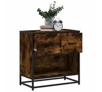 vidaXL Table de chevet chêne fumé 60x31x60 cm bois ingénierie et métal, table d'appoint, armoire de lit, table d'appoint 848696