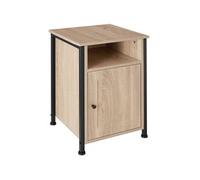 Table de chevet - TECTAKE - Chevet BLACKBURN avec porte magnétique et étagère en bois et acier 40 x 42 x 60 5 cm - Bois clair