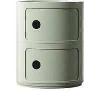 Table de Chevet Style Moderne Nordique avec tiroir et Porte coulissante Module de Rangement Plastique 2 3 4 Niveaux Table d'appoint empilable et démontable(Matcha Green,2Tier)