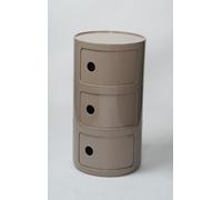 Table de Chevet Style Moderne Nordique avec tiroir et Porte coulissante Module de Rangement Plastique 2 3 4 Niveaux Table d'appoint empilable et démontable(Cumin,3Tier)