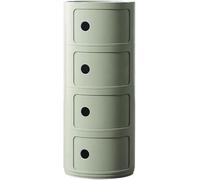 Table de Chevet Style Moderne Nordique avec tiroir et Porte coulissante Module de Rangement Plastique 2 3 4 Niveaux Table d'appoint empilable et démontable(Matcha Green,4Tier)