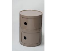 Table de Chevet Style Moderne Nordique avec tiroir et Porte coulissante Module de Rangement Plastique 2 3 4 Niveaux Table d'appoint empilable et démontable(Cumin,2Tier)