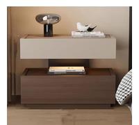 Table de Chevet superposée multifonctionnelle, Lampe à Induction + glissière silencieuse, Couche intermédiaire Ouverte + Espace de Rangement Double tiroir, s'adapte à de Nombreux Styles(B,L-40)