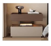 Table de Chevet superposée multifonctionnelle, Lampe à Induction + glissière silencieuse, Couche intermédiaire Ouverte + Espace de Rangement Double tiroir, s'adapte à de Nombreux Styles(L,L-30)