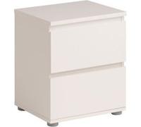 Table de chevet sur pieds 2 tiroirs blanc l. 39,8 x H. 47,6 x P. 32,8 cm Neo