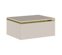 Vente-unique - Table de Chevet Suspendue avec 1 tiroir - Beige et doré - VUKIA