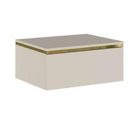 Table de chevet suspendue avec 1 tiroir - Beige et doré - VUKIA de