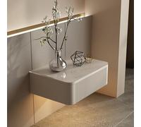 Table De Chevet Suspendue avec Éclairage LED,Tables De Nuit avec Panneau Cannelé,avec 1 Tiroirs,Night Stand avec Tiroirs,pour Chambre(L50cm/19.6in)