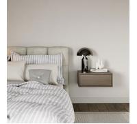 Selsey Table de Chevet Suspendue Flottante Wisconsin - Couleur Noyer - 50 x 36 x 20,8 cm (l x P x H) - Table de Chevet avec tiroir en Minimaliste - Push to Open - Scandinave - Montage Mural Peu