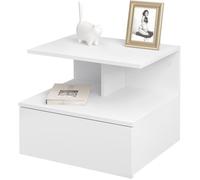 Table de chevet suspendue blanche - WOLTU - 40x35x31 cm - 1 tiroir - Compartiment ouvert