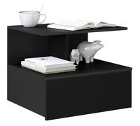Table de Chevet Suspendue en Bois - WOLTU Table de Nuit Murale avec Tiroir - 40x35x31cm - Noir W0ETT0229