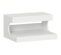 Table de Chevet Suspendue, Étagère Table de Nuit Murale avec Plateau Coulissant, Compartiment Ouvert, Moderne, pour Chambre à Coucher, Salon 30 x 40 x 20 cm, Blanc À propos de cet article[Table de che
