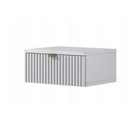 Table de chevet suspendue pour chambre à coucher, blanche , avec façade rainurée 40x30x18cm