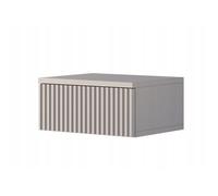 Table de chevet suspendue pour chambre à coucher, Cachemire /Beige, avec façade rainurée 40x30x18cm