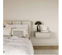 Table de chevet suspendue - SELSEY - FRAMME - gris cachemire - 50 cm - 1 tiroir push-to-open