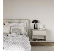 Table de chevet suspendue - SELSEY - FRAMME - Gris cachemire - 50x36x40 cm - 1 tiroir push-to-open