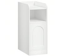 Table de Chevet, Table d'Appoint étroite avec 1 Porte d'Armoire, Table de Nuit avec Compartiment Ouvert, Porte de l'armoire Réversible, Adaptée à la Chambre à Coucher, Blanc À propos de cet article1.[