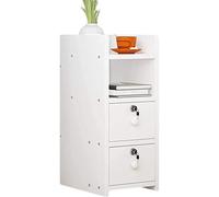 Table de chevet, table d'appoint, table de chevet, filet, mini ménage assemblée, chambre à coucher, boîte de rangement, petite table d'appoint ultra étroite pour casier d'étude (couleur : blanc,