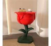 Table de Chevet Table d'appoint Table de Nuit lit Romantique en résine en Forme de Rose avec Coins arrondis Objet décoratif Multifonctionnel pour Salon ou Chambre à Coucher