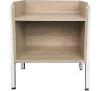 Table de chevet table d'appoint Tough - vintage industriel - métal blanc bois marron