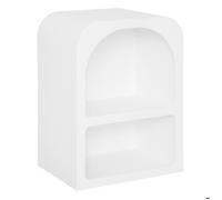 Table de chevet, table de nuit avec 2 niches en bois coloris blanc - Longueur 40 x Profondeur 30 x Hauteur 55 cm