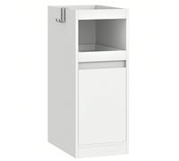 Table de Chevet, Table de Nuit avec Plateau, Tables d'appoint étroite avec 1 Porte, Tables d'appoint avec 2 Crochets, pour Chambres à Coucher, Salons, Moderne Blanc 35 * 24 * 64 cm À propos de cet art