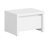 Table de chevet Table de nuit avec tiroir, coloris Blanc/Blanc Mat - Longueur 51 x Profondeur 40,5 x Hauteur 33,5 cm - -