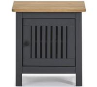 Table de chevet, table de nuit en bois de pin massif décor ciré gris anthracite - Longueur 46 x Profondeur 35 x Hauteur 49.5 cm--