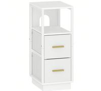 Table de Chevet, Table de Nuit Étroite avec 2 Tiroir en Tissu, Tables d'Appoint avec Compartiment Ouvert, Moderne, pour Chambre à Coucher, Salon, 30 x 24 x 60 cm, Blanc À propos de cet article1.[Écono