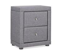 Table de chevet Table de nuit Table d'appoint Chambre Tissu Gris Table de lit Guéridon de nuit