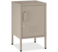 Table de chevet - TECTAKE - meuble de chevet, baker, métal design, porte verrouillable, acier, 35 x 42,5 x 60,5 cm - taupe