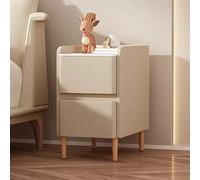 Table de chevet ultra fine en bois massif avec 2 tiroirs, armoire de rangement carrée moderne, meuble de chambre élégant, design peu encombrant pour les maisons minimalistes
