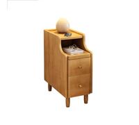 Table De Chevet Ultra-Mince De 20 Cm pour Petits Espaces, Élégant Meuble De Rangement À 2 Tiroirs, Mobilier De Chambre Moderne, Console D'Entrée, Fini