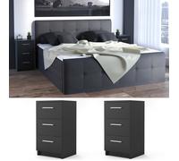 Table de chevet Vicco commode lit boxspring table de nuit 66 cm blanc
